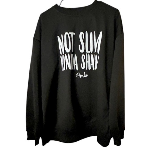 Piper Lou Women's XL Oversized Black Sweatshirt Cozy Streetwear Graphic Pullover - Picture 1 of 9